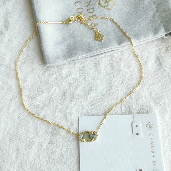 New Kendra Scott Gold Necklace - Elisa Abalone Shell - Picture 4 of 4